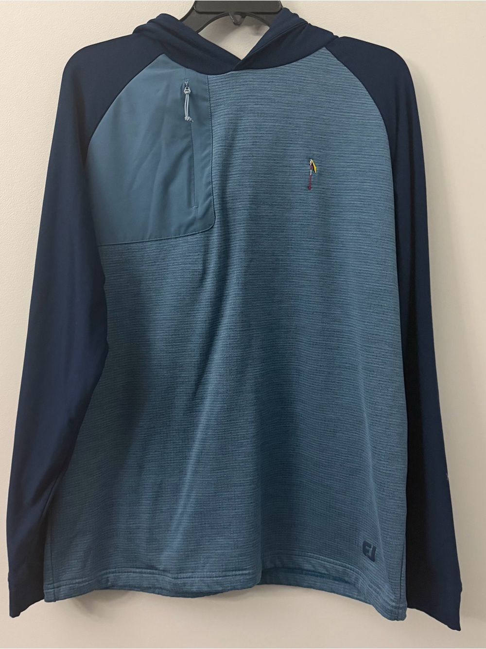 Footjoy Thermo Series 1/4 Zip Hoodie Mens Large Blue Golf Activewear
